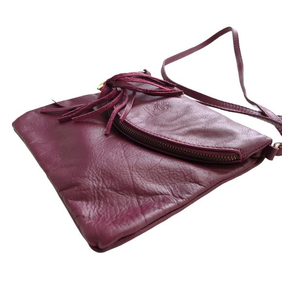 Vera Pelle Fold-over Leather Crossbody Item #3894 - Picture 3 of 9